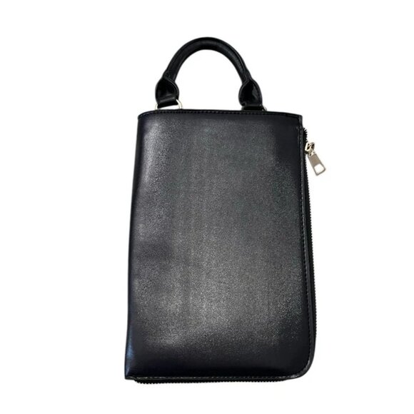 Black Top Handle Purse Ballet Shoes Design Small Zip Bag Cute Novelty Handbag - Picture 4 of 6